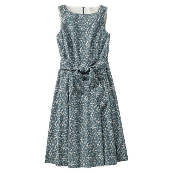 NWT Womens Size 10 LL Bean Signature Retro Print Fit and Flare Poplin Dress - Picture 4 of 5